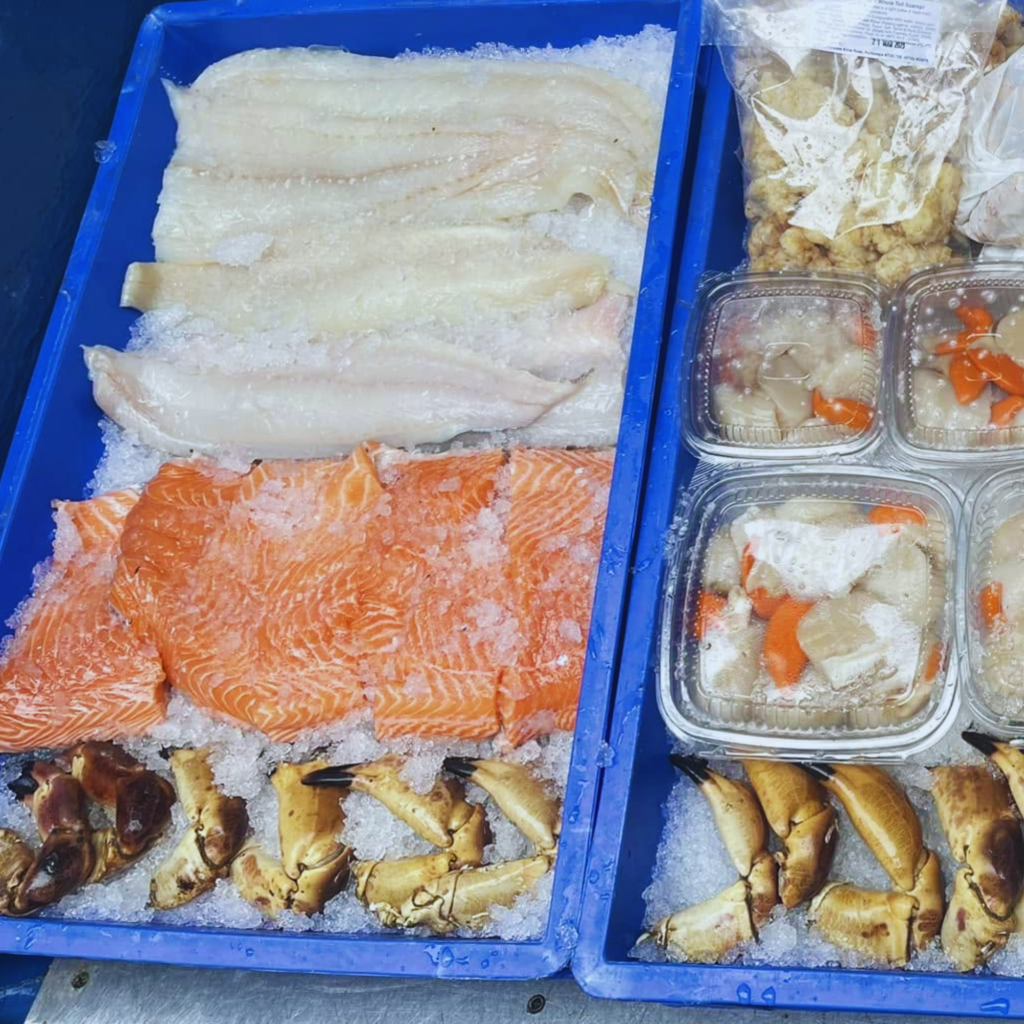 Fresh fish for sale at SeaFresh NI in Groomsport near Bangor, Northern Ireland.